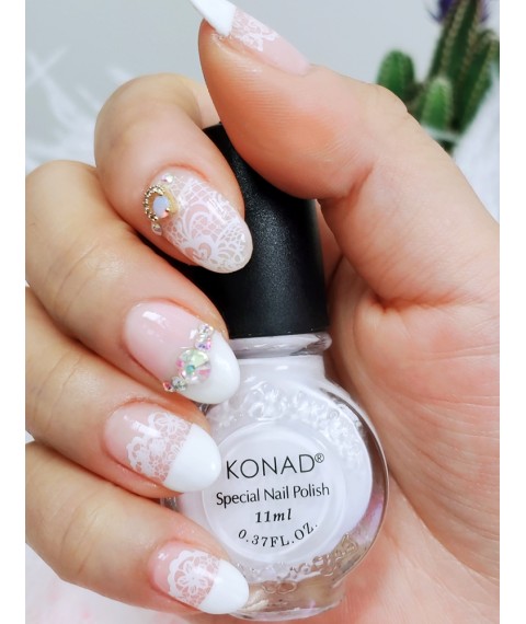 KONAD Special Nail Polish S01 White 11ML- Stamping nail art