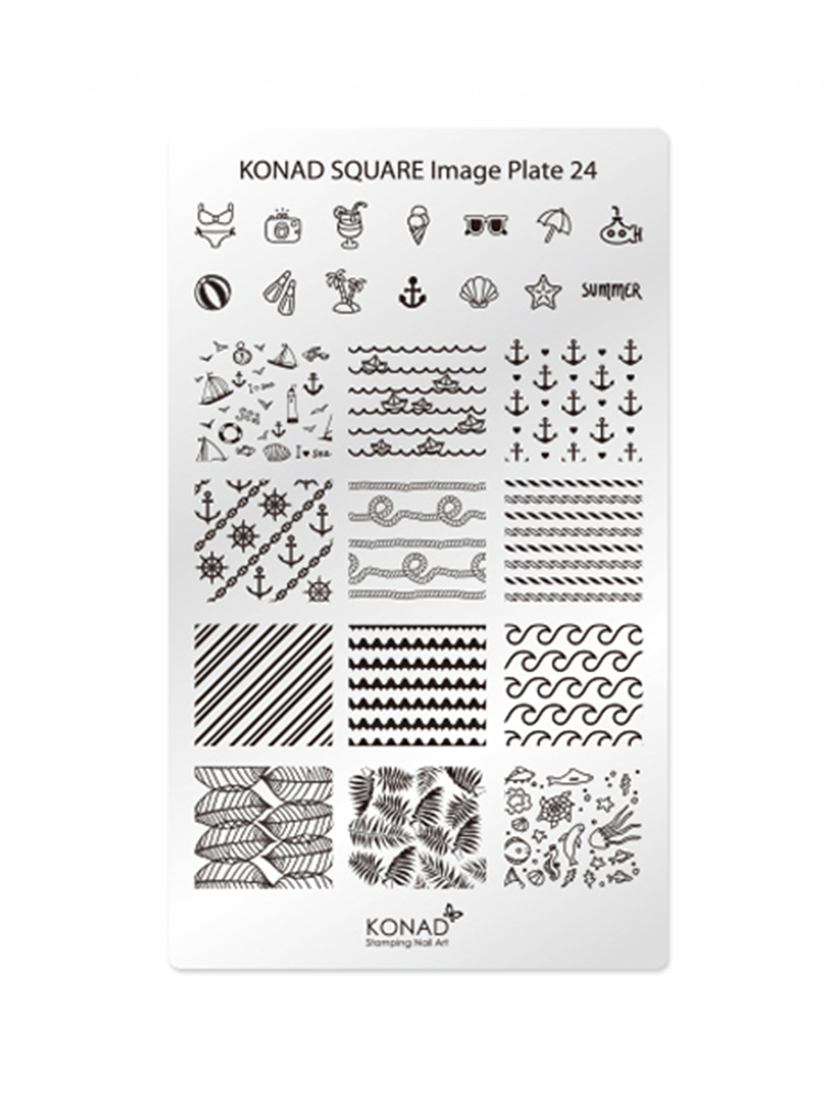 Square Image Plate18 KONAD Nail Stamping Design template DIY Nail Art