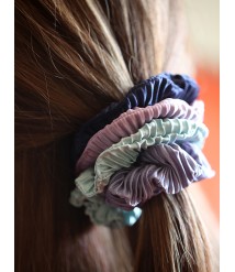 Pleated Silk Hair Scrunchies Ponytail Elastic Hair Ties bands for Girls and ladies