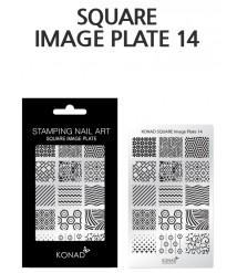 Square image plate 14- KONAD Nail Stamping Design template DIY Nail Art High-end quality stainless Steel Image plate