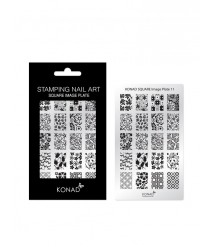 Square image plate 11- KONAD Nail Stamping Design template DIY Nail Art High-end quality stainless Steel Image plate
